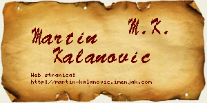 Martin Kalanović vizit kartica